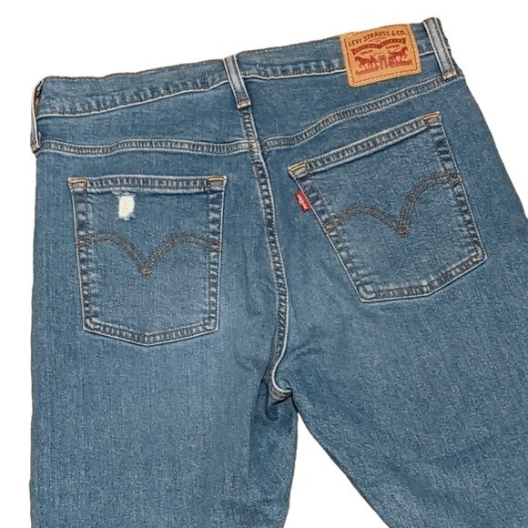 Levi's wedgie skinny button front jeans destress, busted knee size 31 - Picture 10 of 10